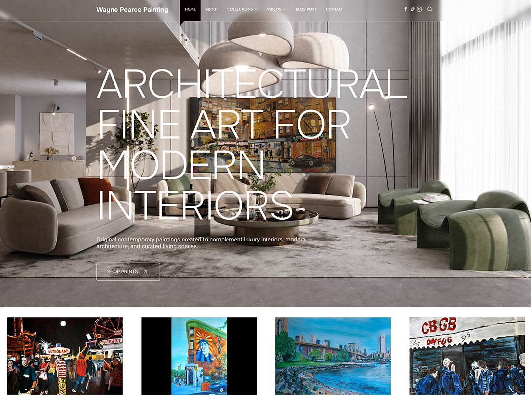Wayne Pearce fine art gallery site