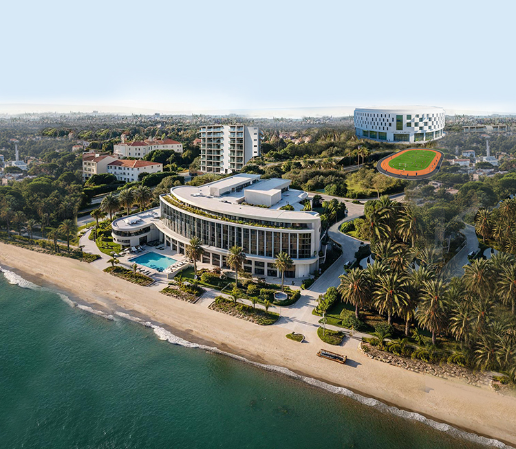 Hotel and Sports complex by the beach render by Pearce Design