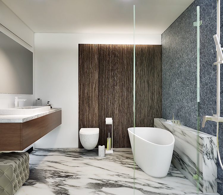 bathroom, interior render by Pearce Design