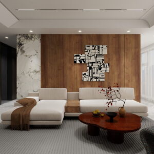 Interior Living Room render, by pearce design