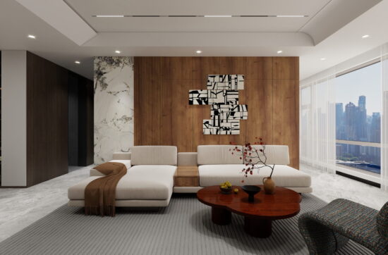 Interior Living Room render, by pearce design