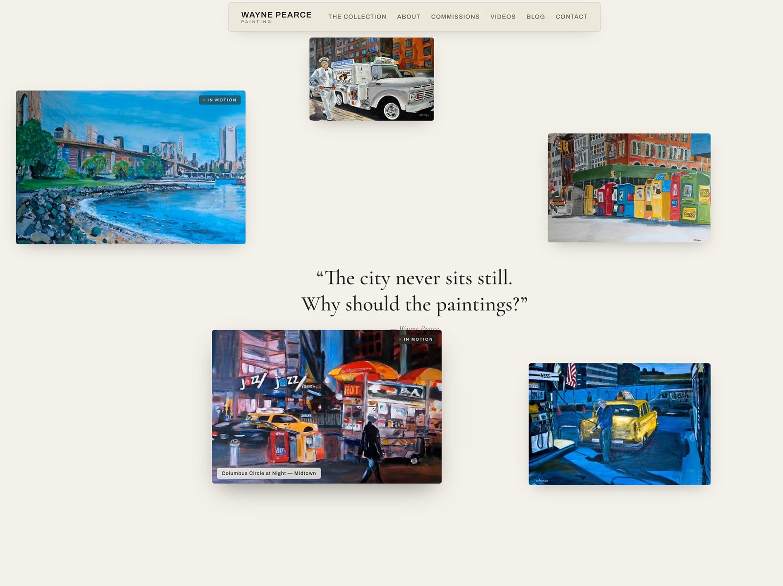 Wayne Pearce fine art gallery site
